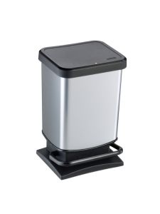 GPC Foot Pedal Bins - 20 Litre - Metal/Carbon Look